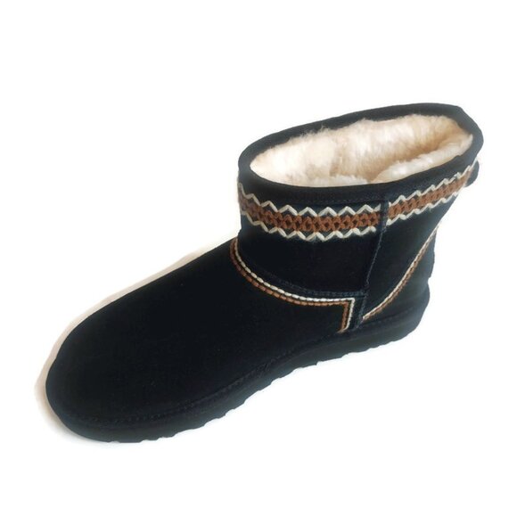 UGG Classic Mini Atherson Mens Size 11 Womens Size 12 Leather Suede Boot Black - Picture 3 of 8